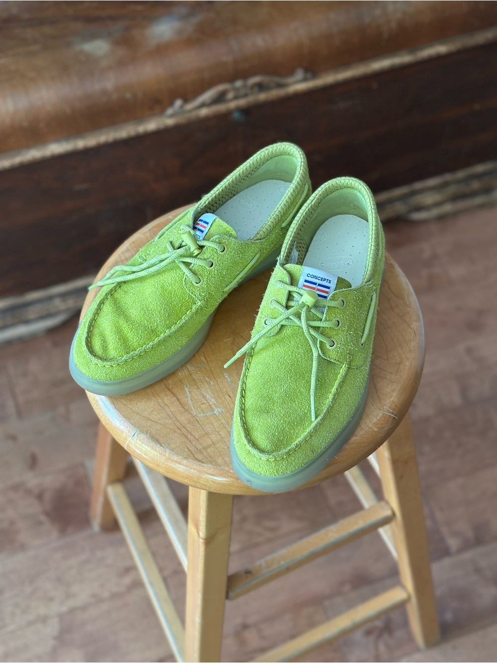 Sperry Concepts Lime Green Suede Casual Moccasins Men’s US 9 Sample